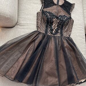 Jovani Black and Brown Prom Dress